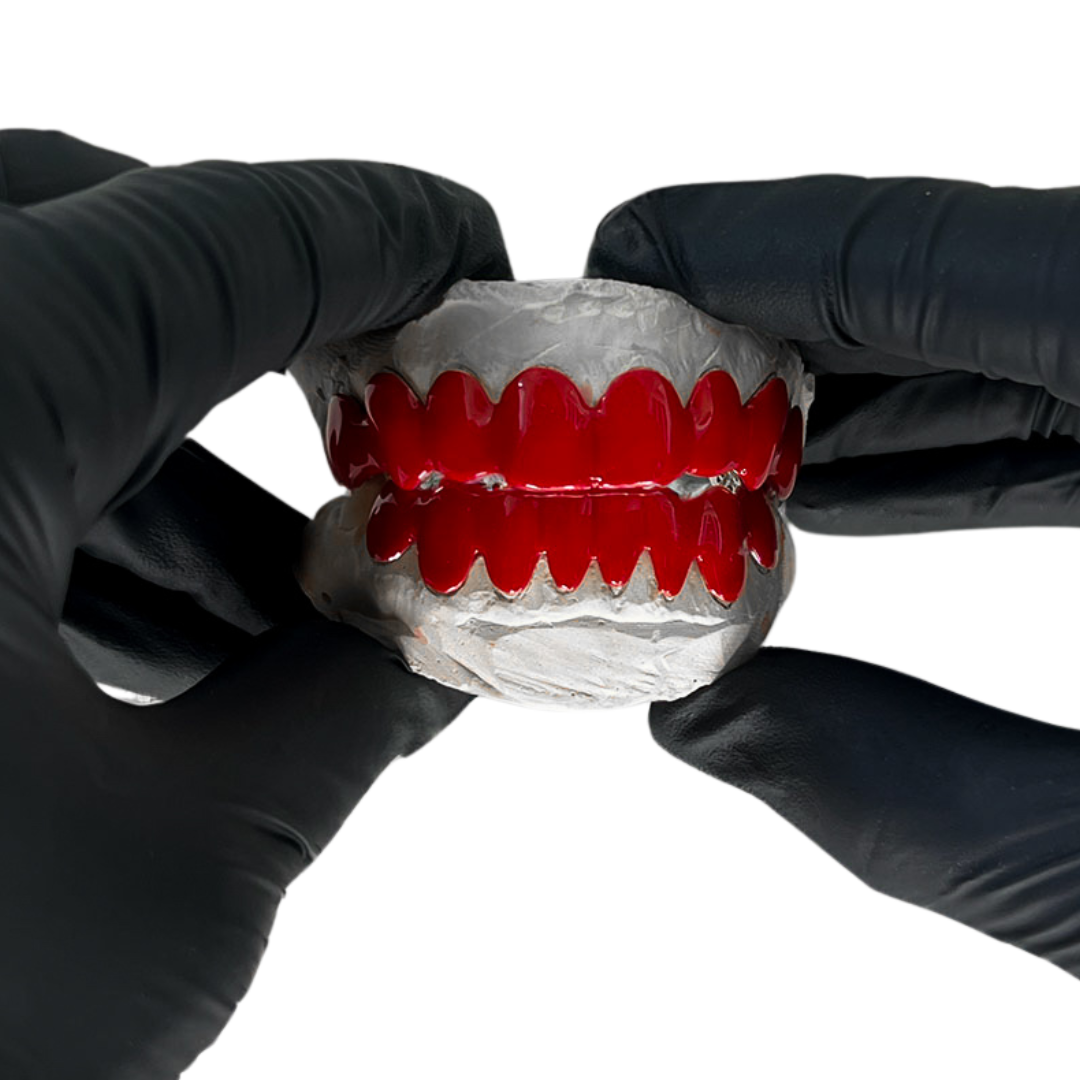 Custom red Grillz from celebrity
