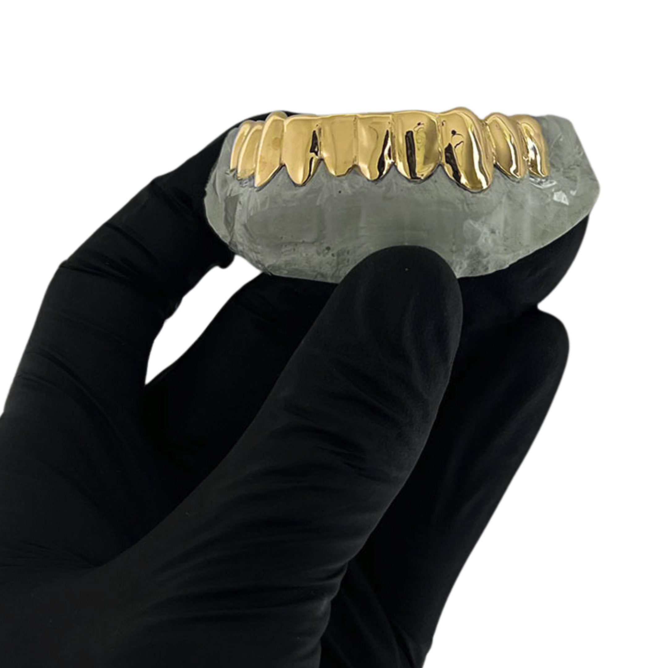 Solid gold custom grillz in 10 karat