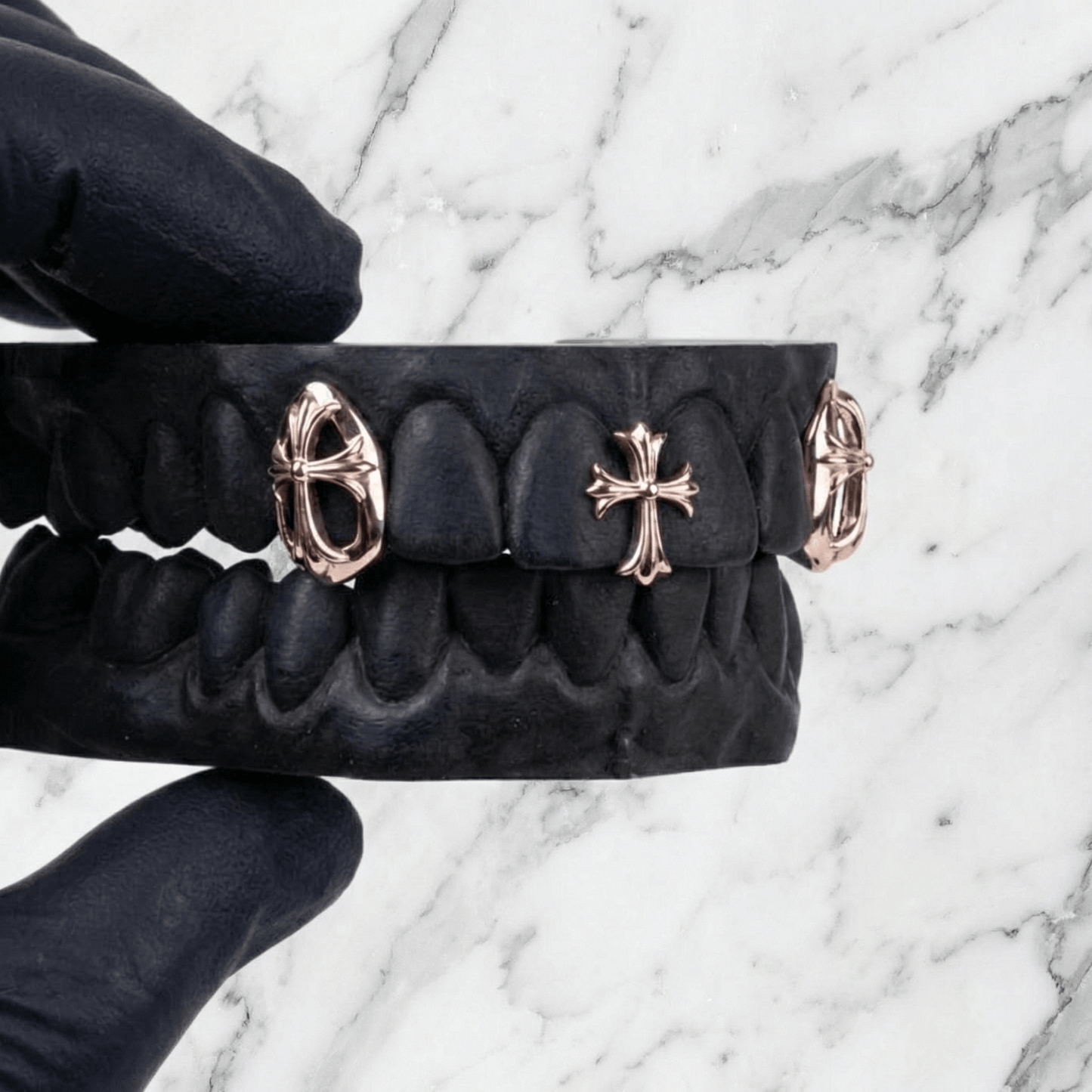 SERAPHIM (GOLD CHROME HEARTS GRILLZ) - Rose - HC Grillz