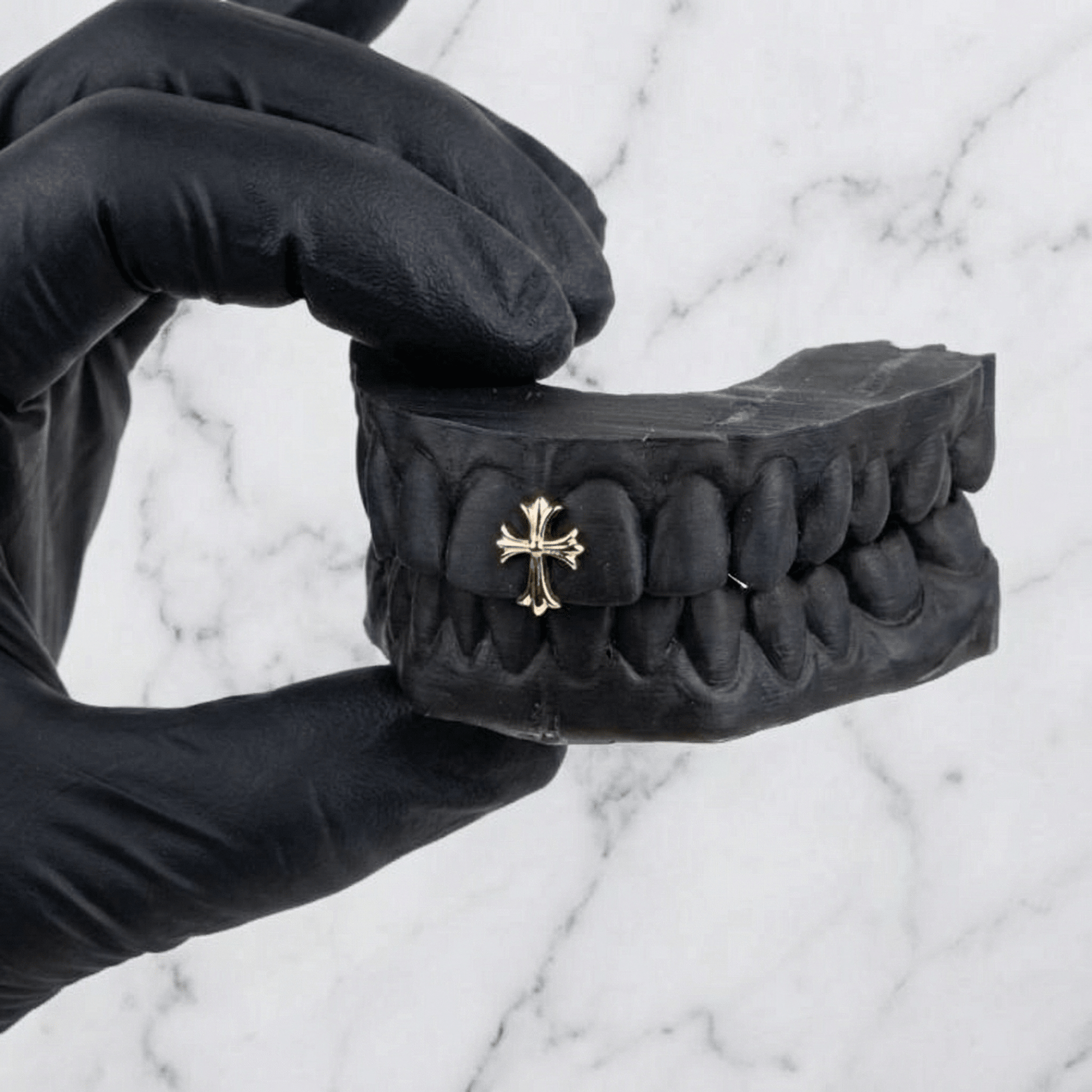 APOSTLE (GOLD CHROME HEARTS GAP GRILLZ) - 10k gold - HC Grillz