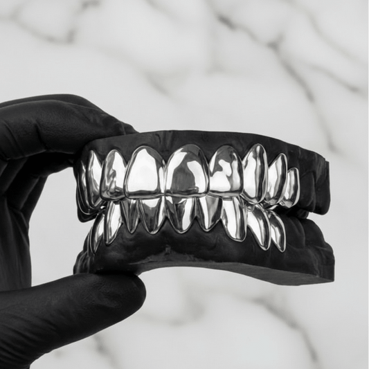 CHRONO (20 PC SILVER GRILLZ) - White - HC Grillz