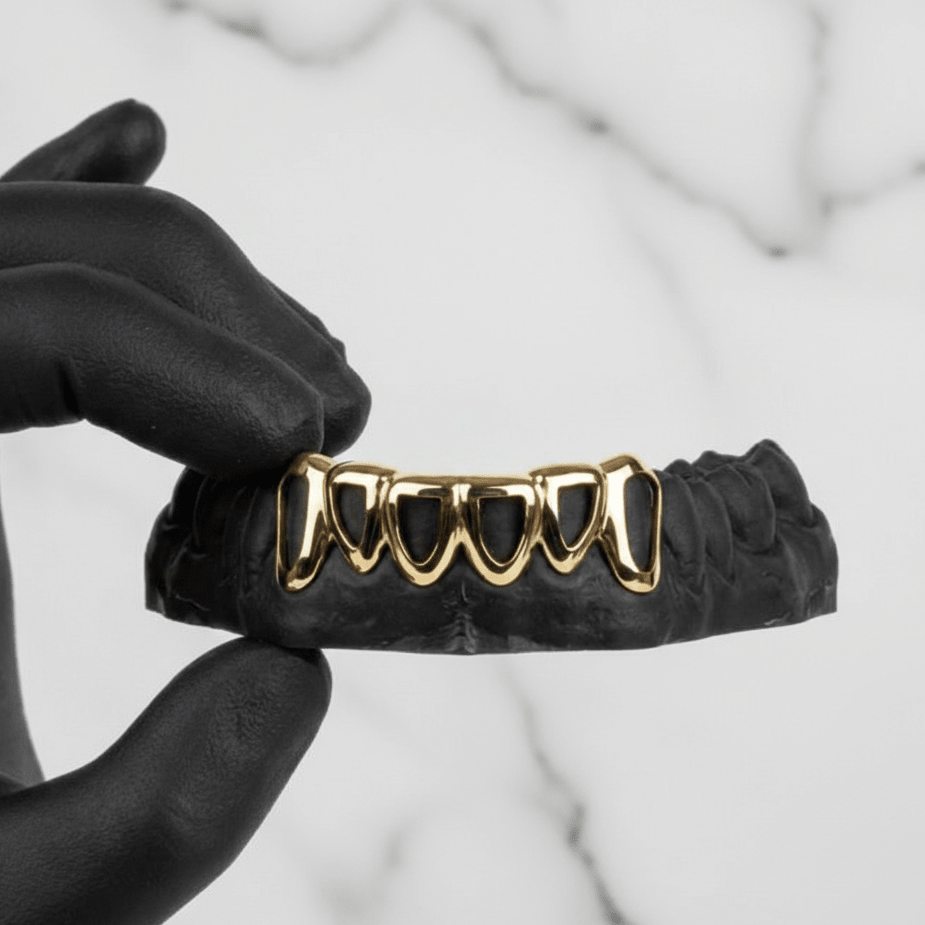 CIPHER Gold Plated Grillz - Custom Grillz by HC Grillz