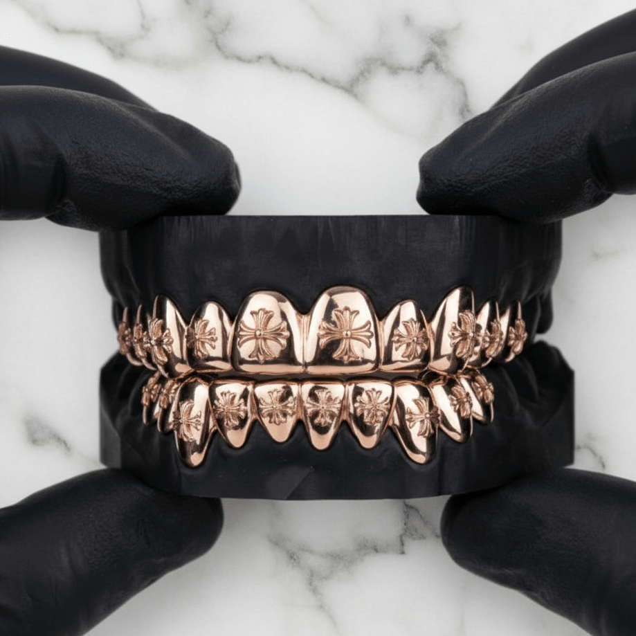 DIVINITY (20 PC GOLD CROSS GRILLZ) - Rose - HC Grillz