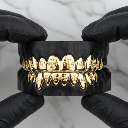 DIVINITY (20 PC GOLD CROSS GRILLZ) - Yellow - HC Grillz