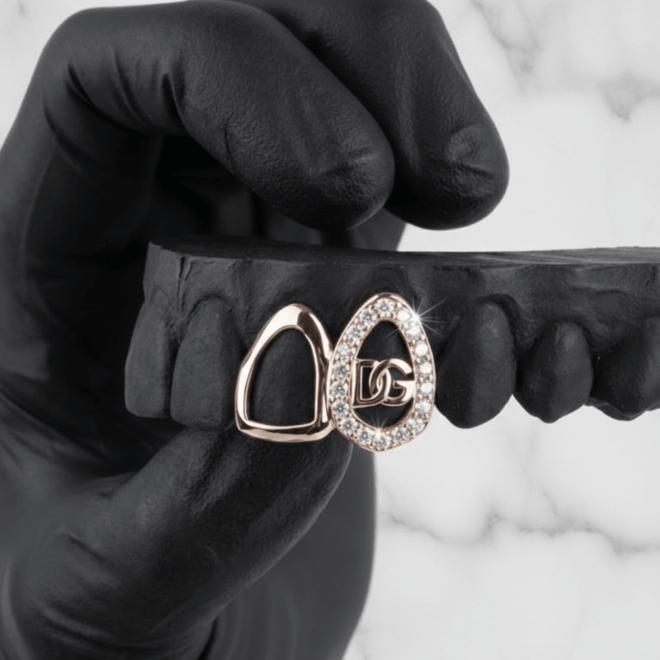 DYNASTY (GOLD PLATED CUSTOM LOGO GRILLZ) - Rose - HC Grillz