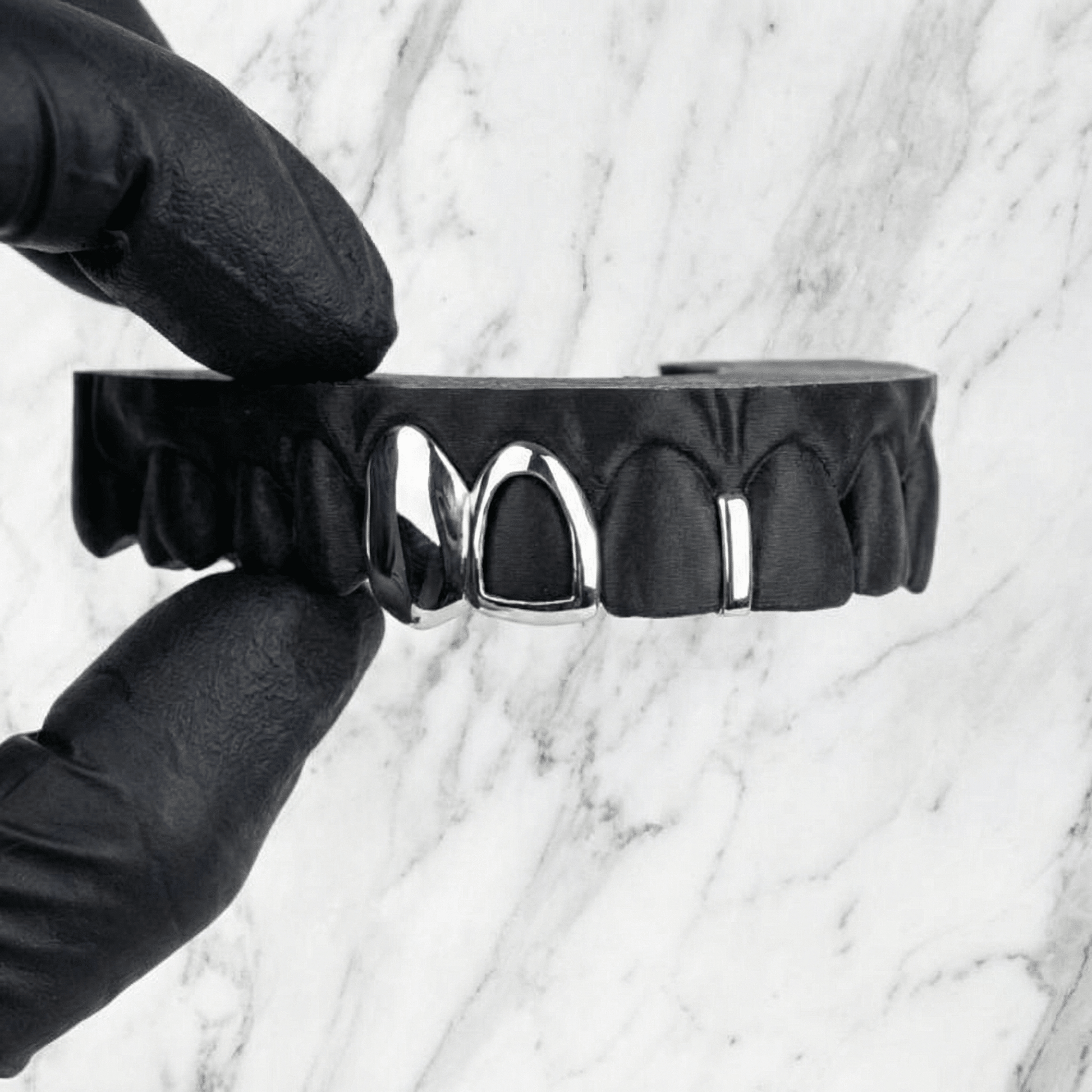 FLUX (GOLD PLATED GAP GRILLZ) - White - HC Grillz