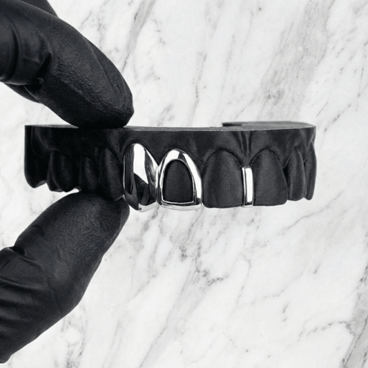 FLUX (GOLD PLATED GAP GRILLZ) - White - HC Grillz