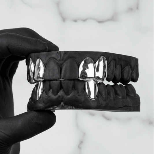 JET (GOLD PLATED GRILLZ) - White - HC Grillz