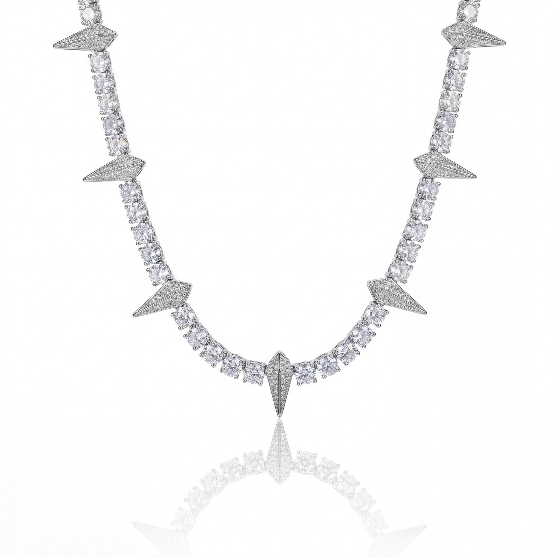 KAIROS (ICED SPIKE NECKLACE) - 925 Silver w Moissanites - HC Grillz