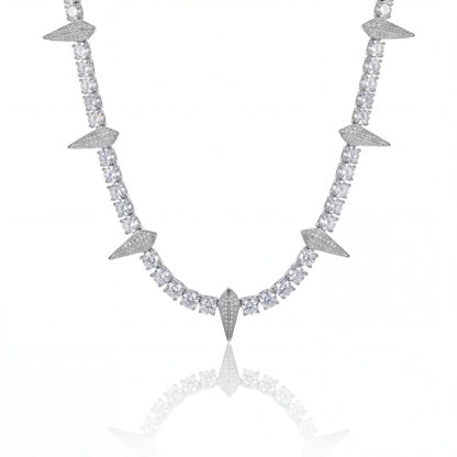 KAIROS (ICED SPIKE NECKLACE) - 925 Silver w Moissanites - HC Grillz