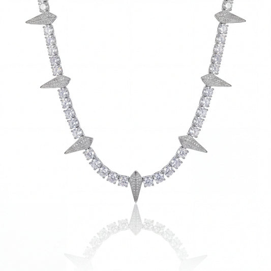 KAIROS (ICED SPIKE NECKLACE) - 925 Silver w Moissanites - HC Grillz