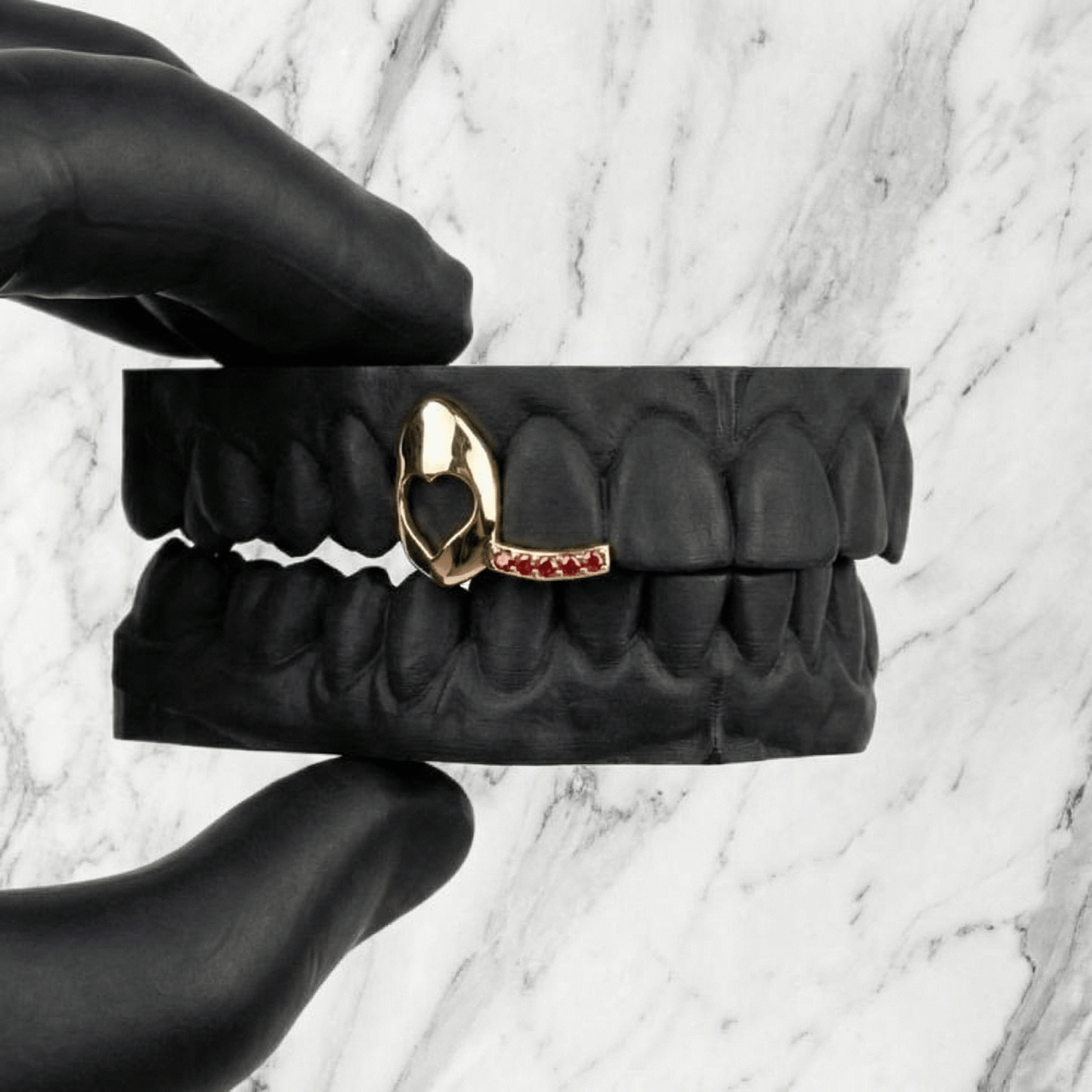 MIRAGE (GOLD PLATED HEART GRILLZ) - Yellow - HC Grillz