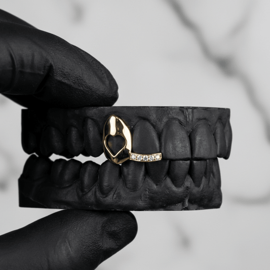 MIRAGE (GOLD PLATED HEART GRILLZ) - Yellow - HC Grillz