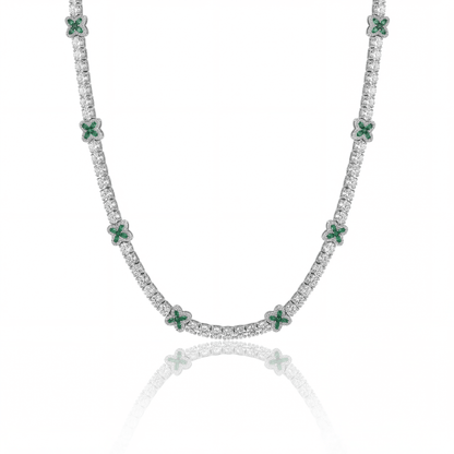 NEXAR (ICED CLOVER NECKLACE) - 925 Silver w Moissanites - HC Grillz