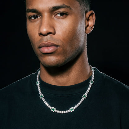 NEXAR (ICED CLOVER NECKLACE) - 925 Silver w Moissanites - HC Grillz