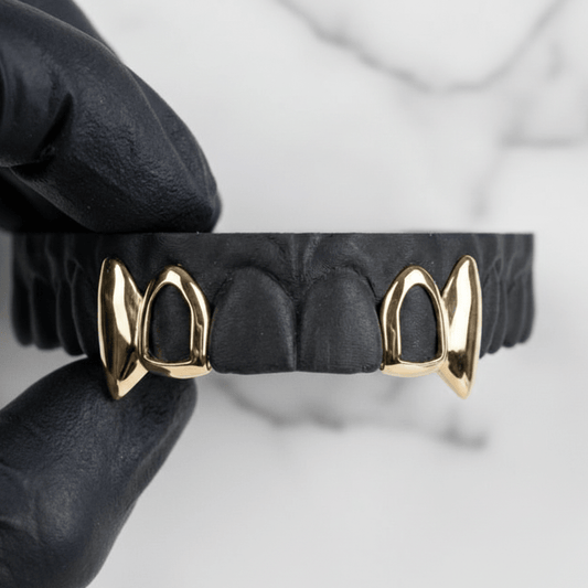 NOCTARA (GOLD PLATED FANG GRILLZ) - Yellow - HC Grillz