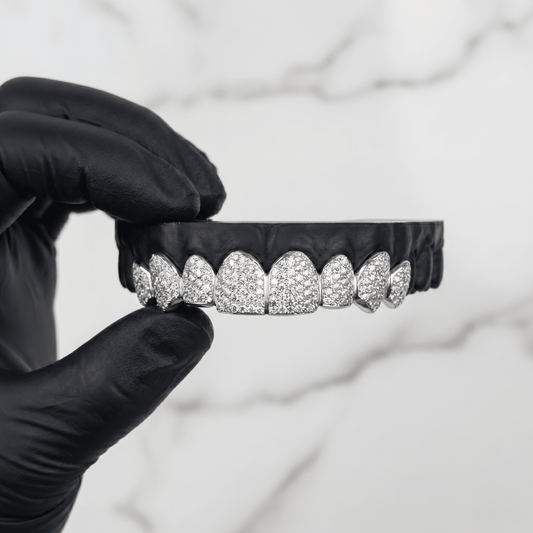 NYVORA (ICED OUT SILVER GRILLZ) - silver w cz's - HC Grillz