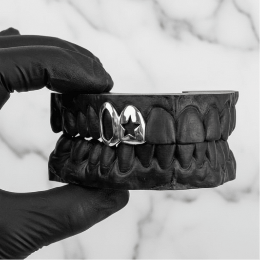 ORION (GOLD PLATED STAR GRILLZ) - White - HC Grillz