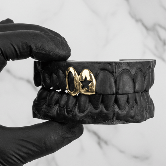 ORION (GOLD PLATED STAR GRILLZ) - Yellow - HC Grillz