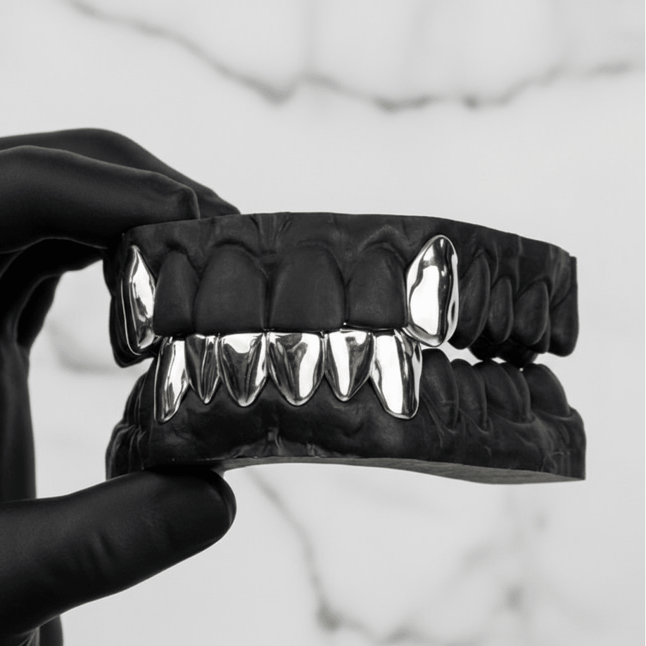 PYRO (GOLD PLATED GRILLZ) - White - HC Grillz