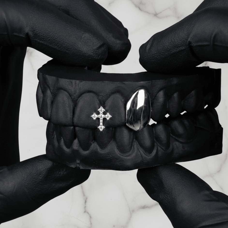 RELIC (GOLD CROSS GRILLZ) - White - HC Grillz
