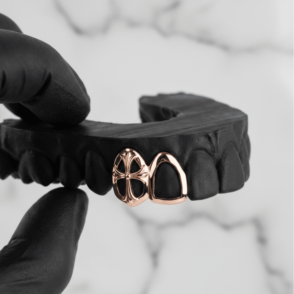 SANCTUM (GOLD CHROME HEARTS GRILLZ) - Rose - HC Grillz