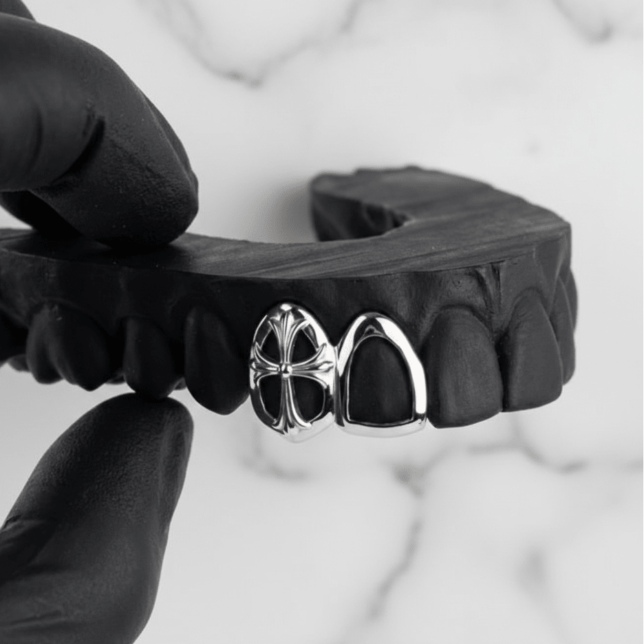 SANCTUM (GOLD CHROME HEARTS GRILLZ) - White - HC Grillz