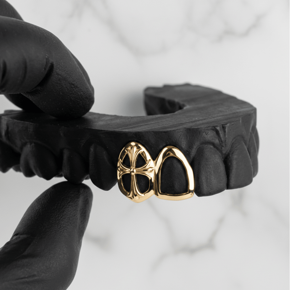 SANCTUM (GOLD CHROME HEARTS GRILLZ) - Yellow - HC Grillz