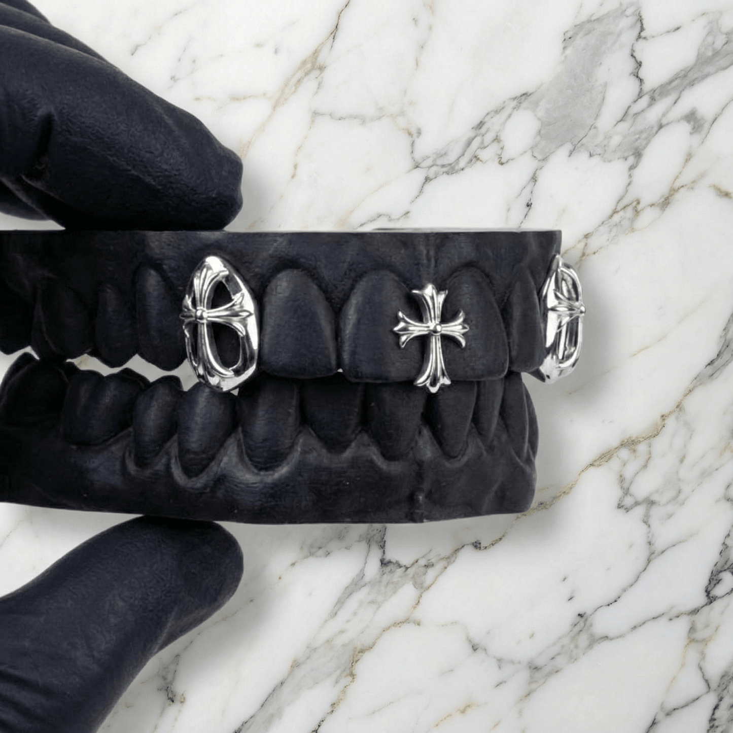 SERAPHIM (GOLD CHROME HEARTS GRILLZ) - White - HC Grillz