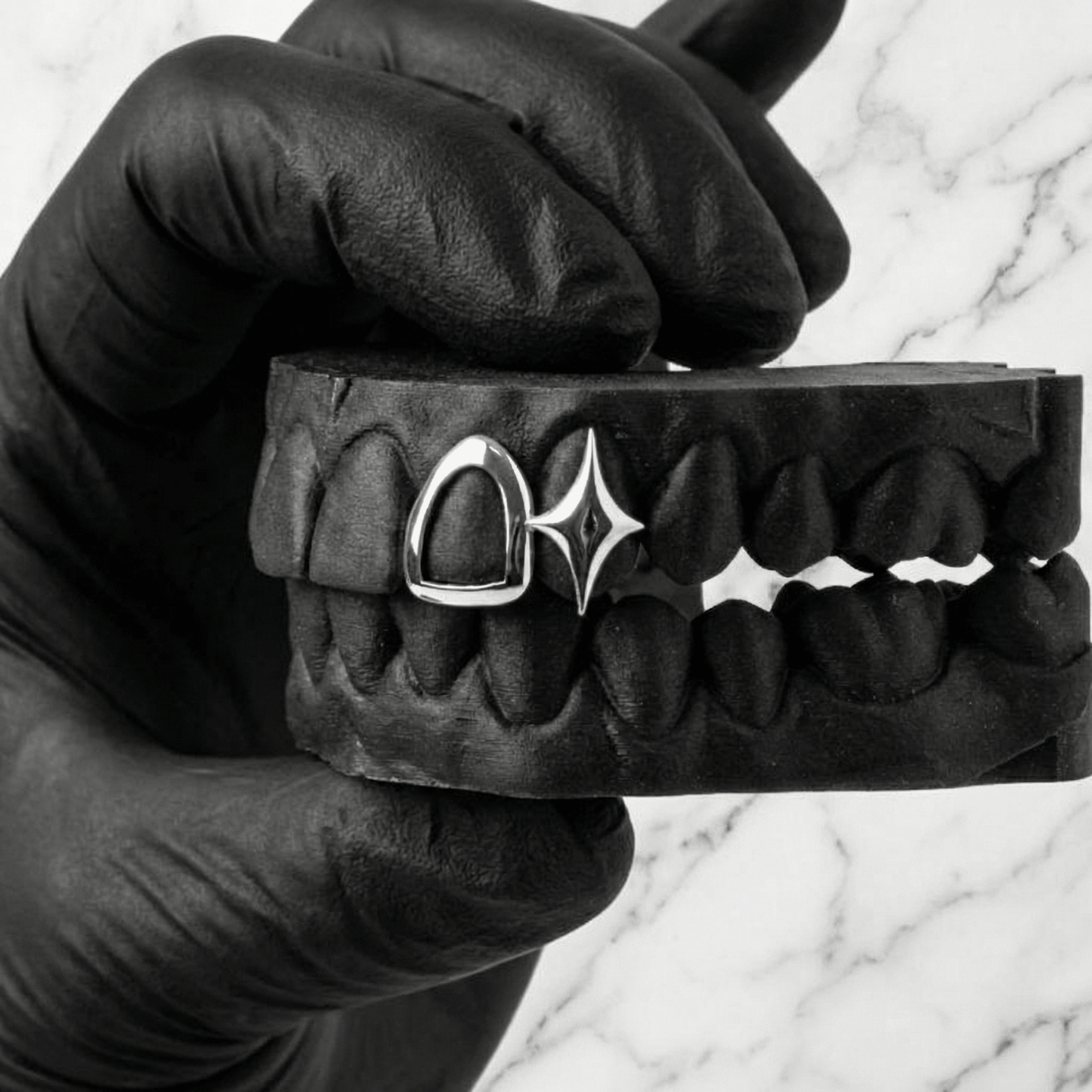 STARBOUND (GOLD PLATED STAR GRILLZ) - White - HC Grillz