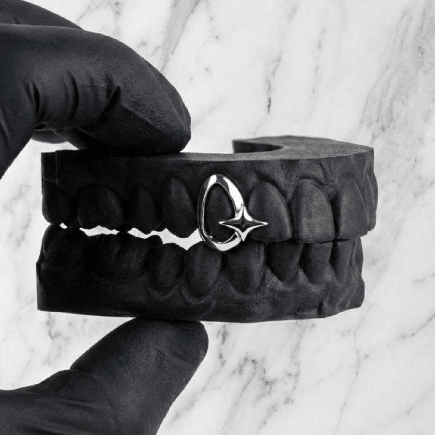 STELLAR (GOLD PLATED STAR GRILLZ) - White - HC Grillz