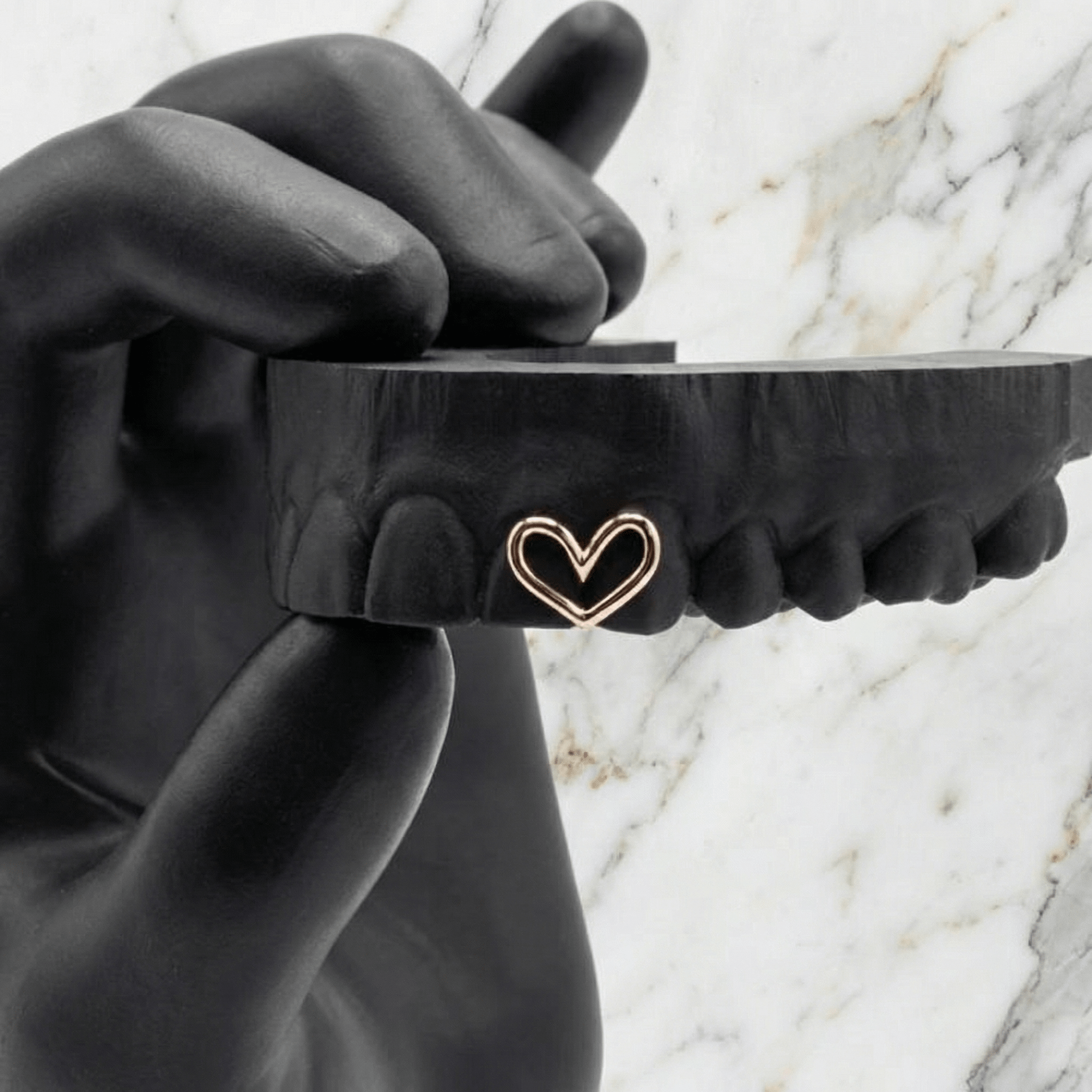 SYNRGY (GOLD PLATED HEART GRILLZ) - Rose - HC Grillz