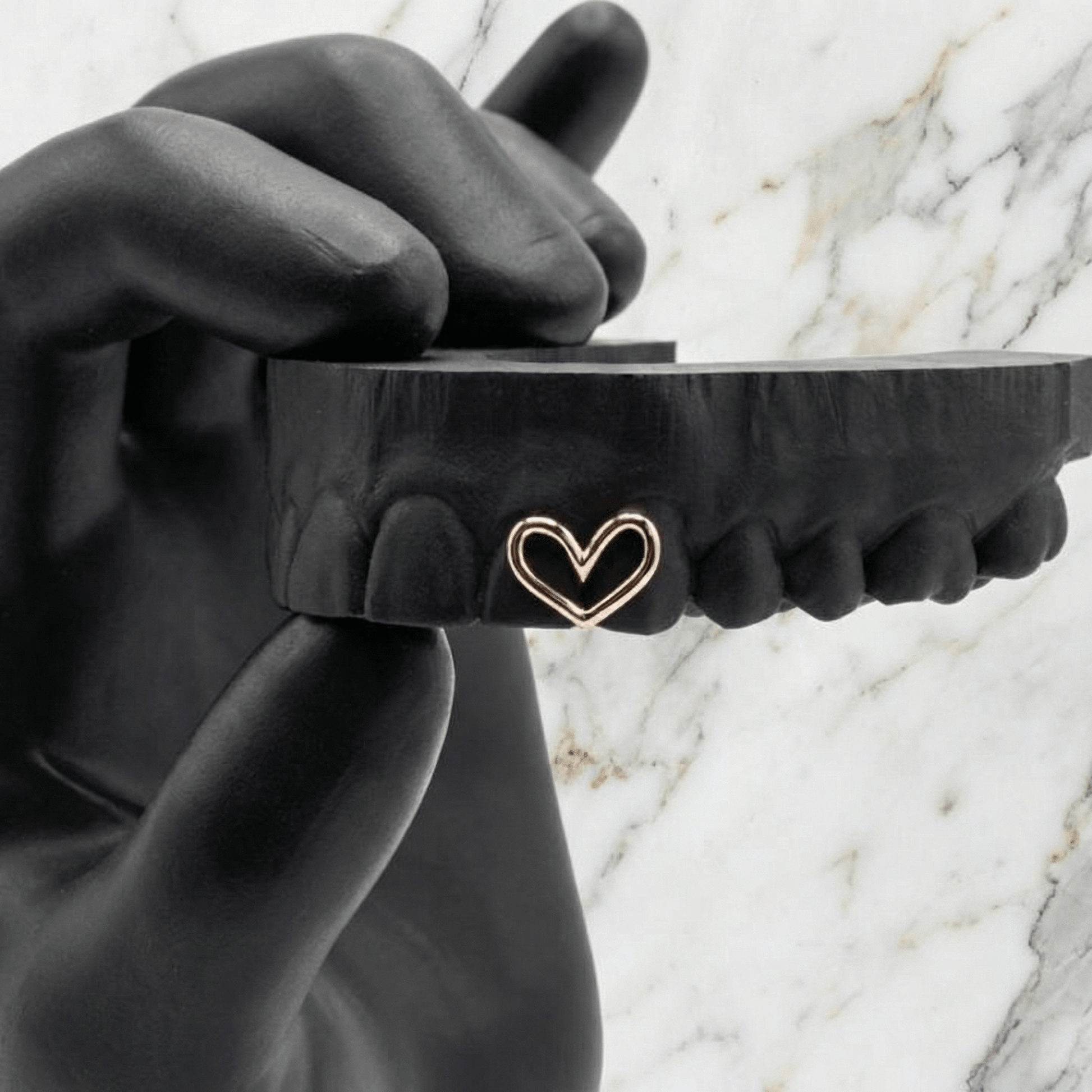 SYNRGY (GOLD PLATED HEART GRILLZ) - Rose - HC Grillz